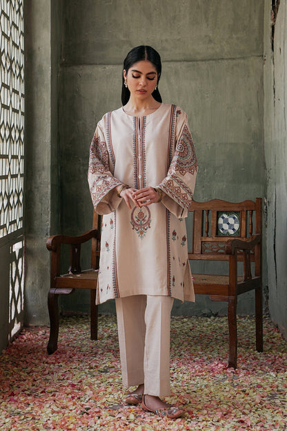 Ethnic Winter 3PC Embroidered Dhanak Suit with Organza Dupatta -GA102192