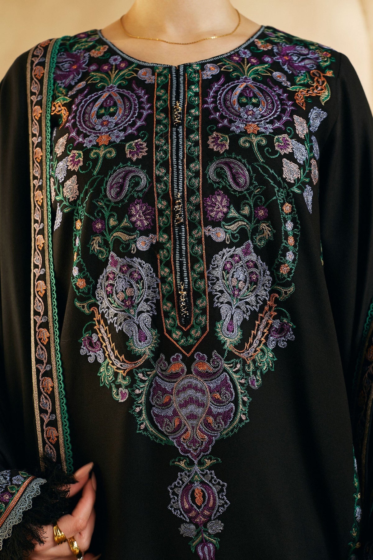 Zara shajahan 3PC Embroidered Dhanak with Embroidered Dhanak Shawl - GA1782