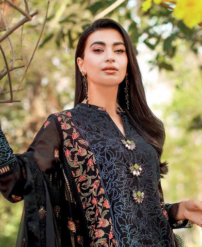Bareeze 3PC Embroidered Lawn Suit with pure chiffon Dupatta -GA102125