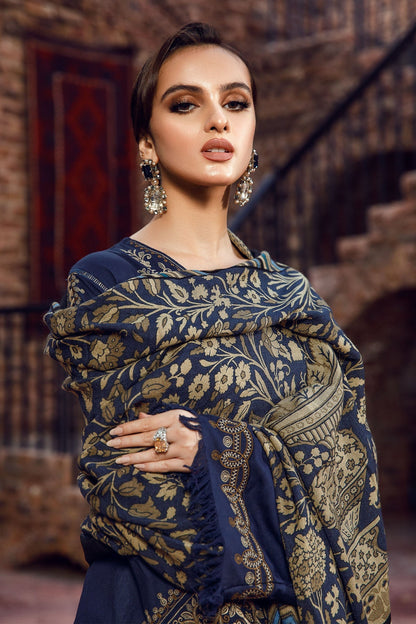 Maria B 3PC Fully Embroidered Dhanak Suit - GA1619